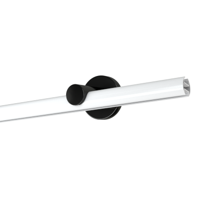 Profil 19 mm uniwersalny ścienny I - biała rura czarny wspornik krótki