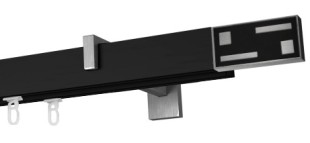 Karnisz apartamentowy  Profil - czarny,   wspornik - aluminium