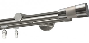 Karnisz podwójny Valleo satyna/stal 19