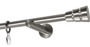 Karnisz pojedynczy Rapid Ø 19 w kolorze stal nierdzewna