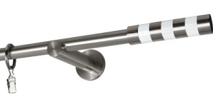 Karnisz pojedynczy Sigma biała Ø 19 w kolorze stal nierdzewna