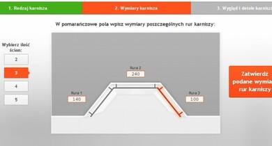 Konfigurator karniszy wykuszowych i narożnych
