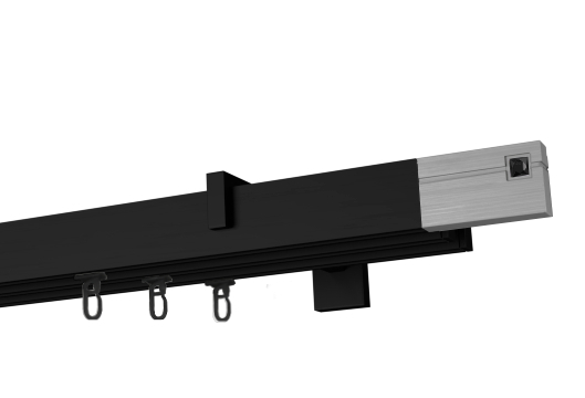 Karnisz "Estelle Onyx" czarny profil apartamentowy potrójny czarny wspornik