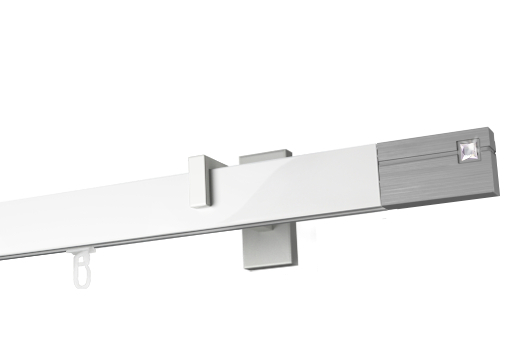 Karnisz apartamentowy krótki Estelle Cristal w kolorze Biały połysk