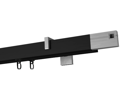 Karnisz apartamentowy krótki Estelle Onyx w kolorze Profil - czarny, &nbsp wspornik - aluminium