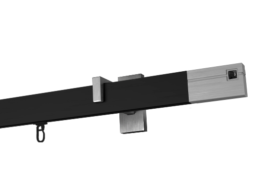 Karnisz apartamentowy krótki Estelle Onyx w kolorze Profil - czarny, &nbsp wspornik - aluminium