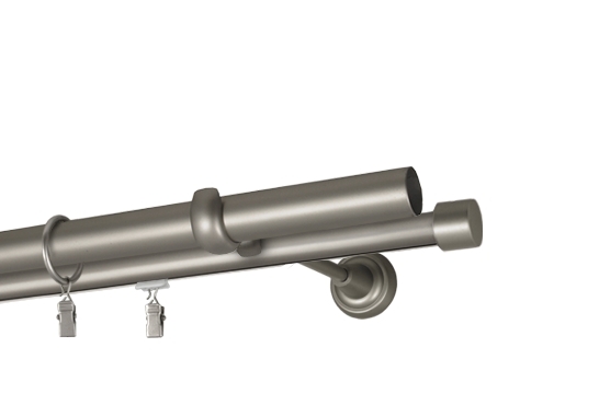 Karnisz ścienny podwójny hybrydowy (rura/profil) "Twisto" Ø 25/19 mm