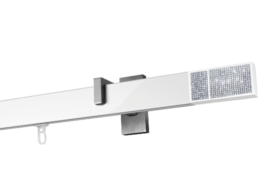Karnisz apartamentowy Boss Crystal w kolorze Profil - biały, wspornik - aluminium