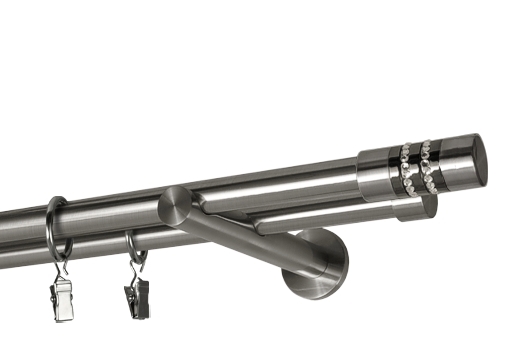 Karnisze  &#34;Onyx&#34;podwójne proste  Ø 19 mm