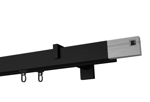 Karnisz "Estelle onyx" czarny profil apartamentowy podwójny czarny wspornik