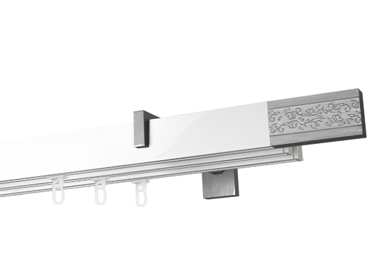 Karnisz apartamentowy Nero w kolorze Profil - biały, wspornik - aluminium