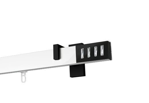 Karnisz apartamentowy Passion cristal czarna w kolorze Profil - biały, wspornik - czarny