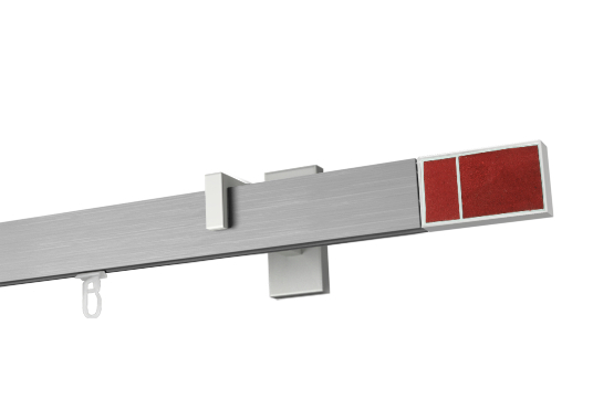 Karnisz apartamentowy Boss Vulcano w kolorze Profil - aluminium, wspornik - biały