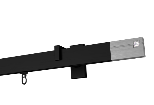 Karnisz apartamentowy krótki Estelle Cristal w kolorze Czarny