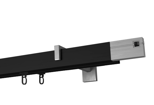 Karnisz "Estelle onyx" czarny profil apartamentowy podwójny