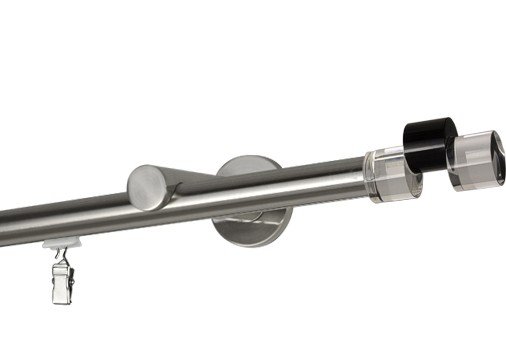 Karnisz pojedynczy prosty w pełni przesuwny "Lucare" Ø 19 mm stal nierdzewna 