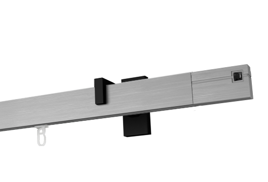 Karnisz apartamentowy krótki Estelle Onyx w kolorze Profil - aluminium, wspornik - czarny