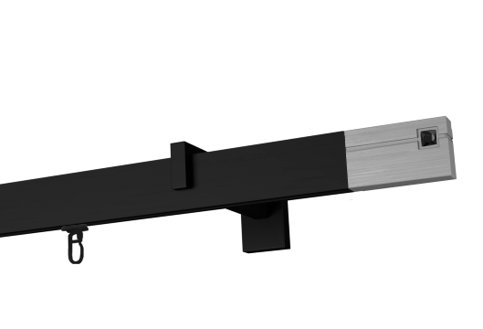 Karnisz "Estelle Onyx" czarny profil apartamentowy pojedynczy czarny wspornik