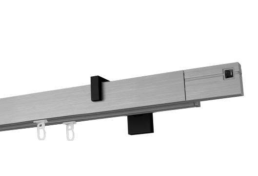 Karnisz apartamentowy krótki Estelle Onyx w kolorze Profil - aluminium, wspornik - czarny