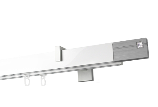 Karnisz apartamentowy krótki Estelle Cristal w kolorze Biały połysk