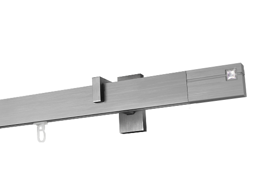 Karnisz apartamentowy krótki Estelle Cristal w kolorze Aluminium szczotkowane