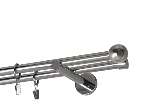 Karnisze  "Kulka Bologna"podwójne proste Ø 16 mm