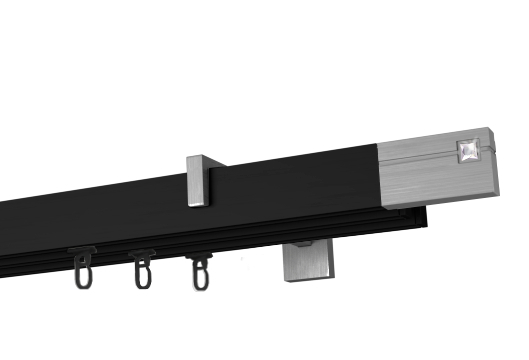 Karnisz "Estelle Cristal" czarny profil apartamentowy potrójny