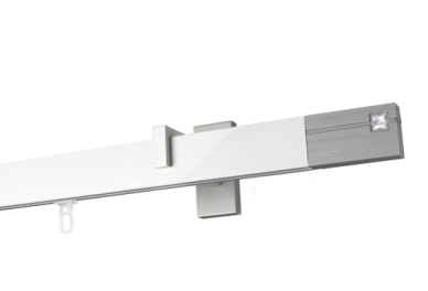 Karnisz apartamentowy krótki Estelle Cristal w kolorze Biały połysk