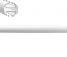 Biały połysk Ø19 mm profil - 240 cm