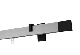 Karnisz apartamentowy krótki Ava black w kolorze Profil - aluminium, wspornik - czarny