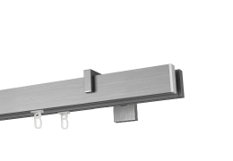 Karnisz apartamentowy Zaślepka Biała w kolorze Aluminium szczotkowane