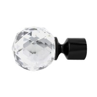 Końcówka karnisza Cristal Kula Ø 19 mm- czarna