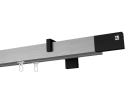 Karnisz apartamentowy krótki Estelle Cristal black w kolorze Profil - aluminium, wspornik - czarny