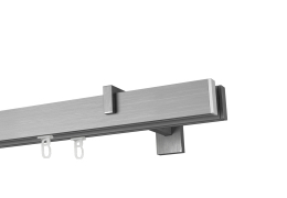 Karnisz apartamentowy Zaślepka Biała w kolorze Aluminium szczotkowane