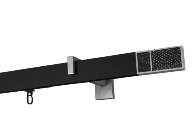 Karnisz "Boss" czarny profil apartamentowy pojedynczy