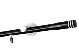Karnisz pojedynczy krótki Malibu czarna w kolorze Profil - czarny,   wspornik - biały