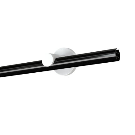 Profil 19 mm uniwersalny ścienny I - czarna rura biały wspornik krótki