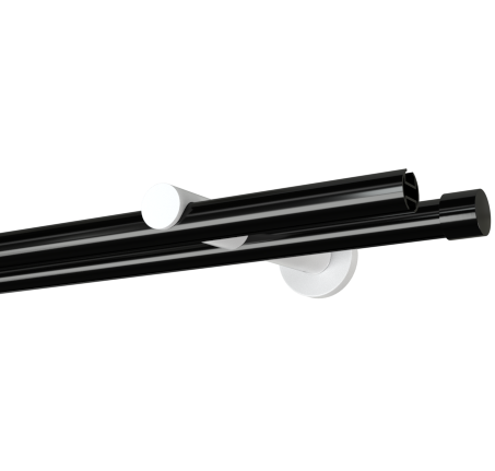 Profil 19/19 mm uniwersalny ścienny II - czarna rura biały wspornik