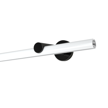 Profil 19 mm uniwersalny ścienny I - biała rura czarny wspornik