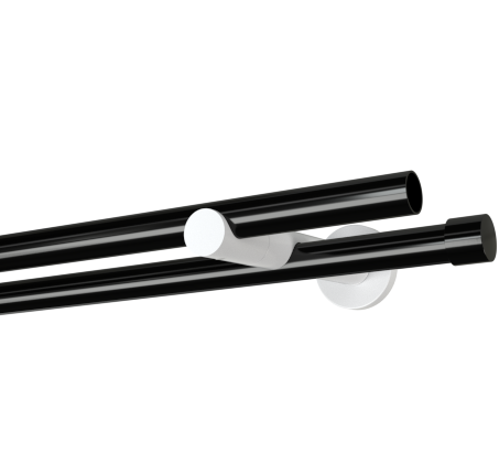 Hybryda 19/19 mm uniwersalny ścienny II - czarna rura biały wspornik