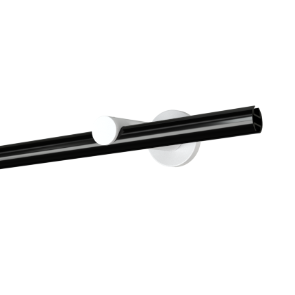 Profil 19 mm uniwersalny ścienny I - czarna rura biały wspornik
